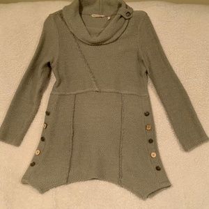 Soft Surroundings Long Textured Cowl NeckTunic  (Lt. Green) size XS
